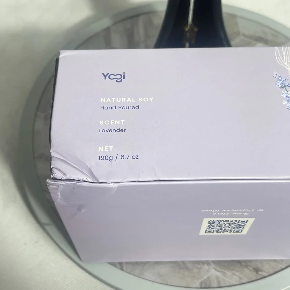 Yogi Lavender Candle & Crystals Harmony Set Soy Aromatherapy Gift Box